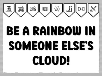BE A RAINBOW IN SOMEONE ELSE'S CLOUD! St. Patrick's Day Bulletin Board Kit, Rea
