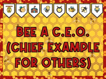 BEE A C.E.O. (CHIEF EXAMPLE FOR OTHERS) Bee Bulletin Board Kit & Door Décor,