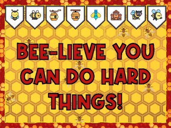 BEE-LIEVE YOU CAN DO HARD THINGS! Bee Bulletin Board Kit & Door Décor,