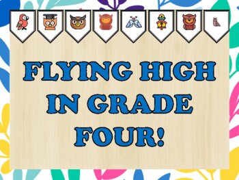 Birds Bulletin Board Kit & Door Décor, FLYING HIGH IN GRADE FOUR!