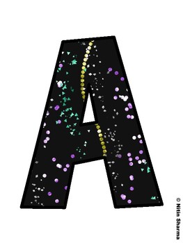 Black Glitter Rainbow Fall Bulletin Board Letters, Fall Hallway Display Lette
