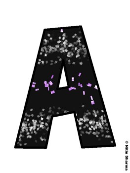Black Glitter Rainbow Fall Bulletin Board Letters, Fall Hallway Display Lette