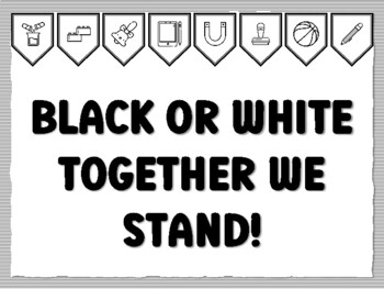 BLACK OR WHITE TOGETHER WE STAND! Instant Bulletin Board Kit