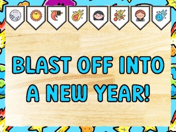 BLAST OFF INTO A NEW YEAR! Universe Bulletin Board Kit & Door Décor