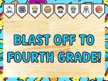 BLAST OFF TO FOURTH GRADE! Universe Bulletin Board Kit & Door Décor