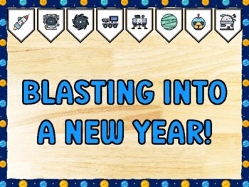 BLASTING INTO A NEW YEAR! Galaxy Bulletin Board Kit & Door Décor