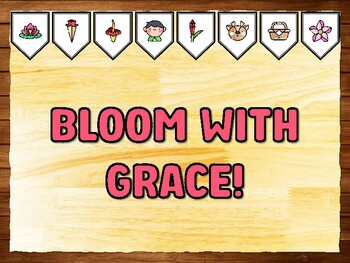 BLOOM WITH GRACE! Spring Inspiration Printable Bulletin Board Kit & Door Déco
