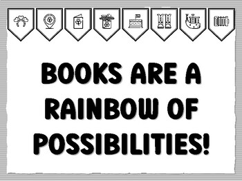 BOOKS ARE A RAINBOW OF POSSIBILITIES! St. Patrick's Day Bulletin Board Kit, Rea