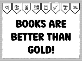BOOKS ARE BETTER THAN GOLD! St. Patrick's Day Bulletin Board Kit, Ready to prin