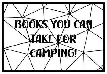 BOOKS YOU CAN TAKE FOR CAMPING! Summer Holidays Activity, Summer Holidays Col