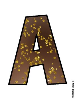 Brown Glitter Fall Bulletin Board Letters, Fall Hallway Display Letters, Fall
