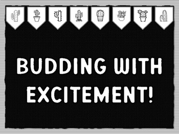 BUDDING WITH EXCITEMENT! Cactus Succulents Theme Bulletin Board Kit, Door Déc