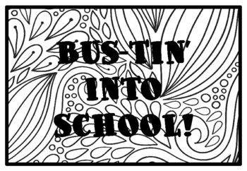 BUS-TIN’ INTO SCHOOL!, Summer Activity, Summer Coloring Pages