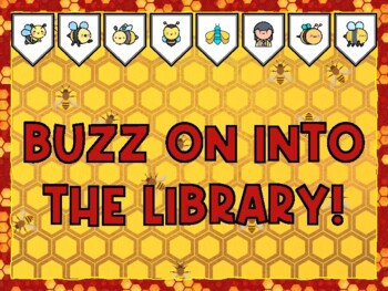 BUZZ ON INTO THE LIBRARY! Bee Bulletin Board Kit & Door Décor,