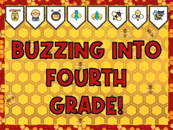 BUZZING INTO FOURTH GRADE! Bee Bulletin Board Kit & Door Décor,