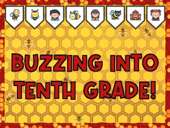 BUZZING INTO TENTH GRADE! Bee Bulletin Board Kit & Door Décor,