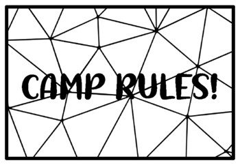 CAMP RULES! Summer Holidays Activity, Summer Holidays Coloring Pages
