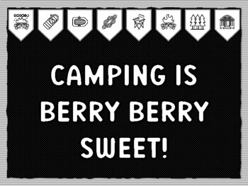 CAMPING IS BERRY BERRY SWEET! Camping Theme Bulletin Board Kit, Door Décor, C