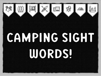 CAMPING SIGHT WORDS! Camping Theme Bulletin Board Kit, Door Décor, Camping Co