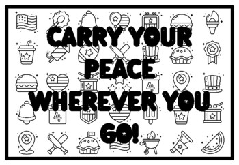 CARRY YOUR PEACE WHEREVER YOU GO! Peace Coloring Pages