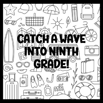 CATCH A WAVE INTO NINTH GRADE! 3 by 3 Feet Beach Bulletin Boards