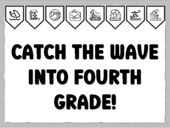 CATCH THE WAVE INTO FOURTH GRADE! Wave Bulletin Board Kit, Ready to print Wave