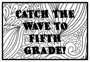 CATCH THE WAVE TO FIFTH GRADE!, Summer Activity, Summer Coloring Pages