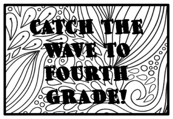 CATCH THE WAVE TO FOURTH GRADE!, Summer Activity, Summer Coloring Pages