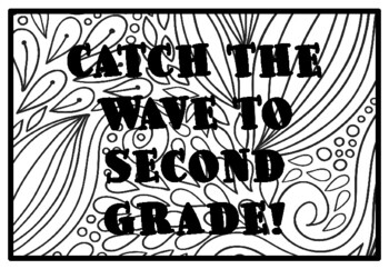 CATCH THE WAVE TO SECOND GRADE!, Summer Activity, Summer Coloring Pages