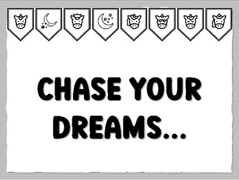 CHASE YOUR DREAMS... Unicorn Bulletin Board Kit, Ready to print Unicorn Classro