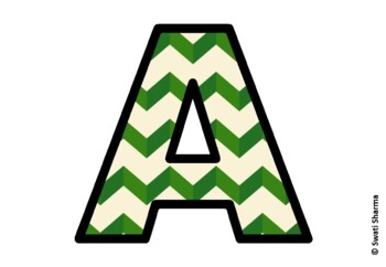 Chevron Stripes Bulletin Board Letters, Alphabet Posters, Classroom Decor