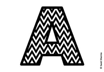 Chevron Stripes Bulletin Board Letters, Alphabet Posters, Classroom Decor