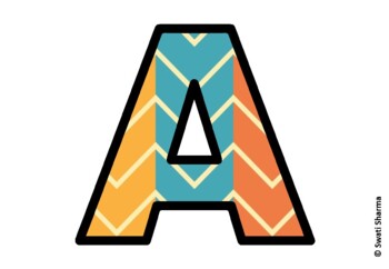 Chevron Stripes Bulletin Board Letters, Alphabet Posters, Classroom Decor