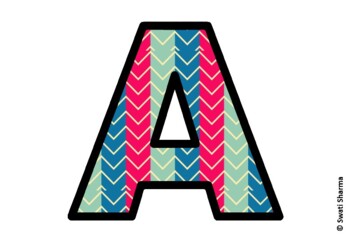 Chevron Stripes Bulletin Board Letters, Alphabet Posters, Classroom Decor