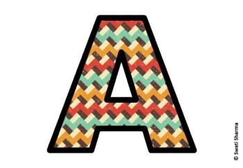 Chevron Stripes Bulletin Board Letters, Alphabet Posters, Classroom Decor