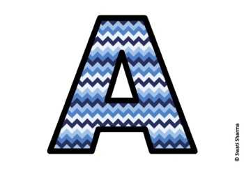 Chevron Stripes Bulletin Board Letters, Alphabet Posters, Classroom Decor