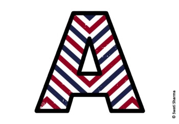 Chevron Stripes Bulletin Board Letters, Alphabet Posters, Classroom Decor