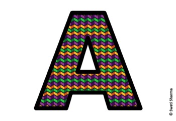 Chevron Stripes Bulletin Board Letters, Alphabet Posters, Classroom Decor