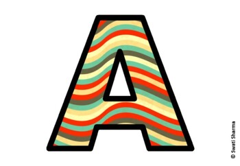Chevron Stripes Bulletin Board Letters, Alphabet Posters, Classroom Decor