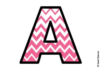 Chevron Stripes Bulletin Board Letters, Alphabet Posters, Classroom Decor