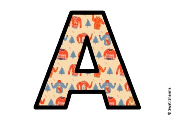 Christmas Ugly Sweater Bulletin Board Letters, Alphabet Posters