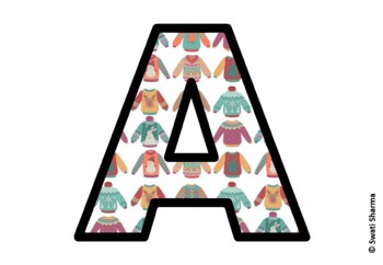 Christmas Ugly Sweater Bulletin Board Letters, Alphabet Posters