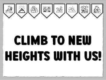 CLIMB TO NEW HEIGHTS WITH US! Mountains Bulletin Board Kit