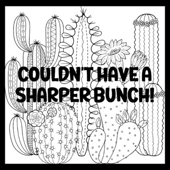 COULDN'T HAVE A SHARPER BUNCH! 3 by 3 Feet Cactus Succulents Bulletin Boards