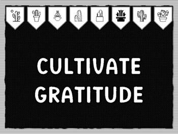 CULTIVATE GRATITUDE Cactus Succulents Theme Bulletin Board Kit, Door Décor, C