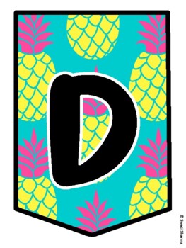 DANCE IS SWEET! Summer, Tropical, Pineapple Bulletin Board Letters
