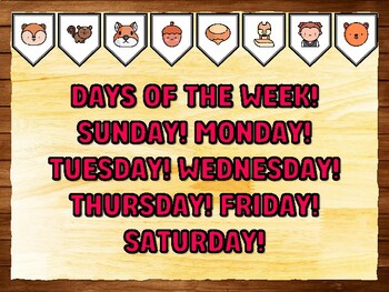 DAYS OF THE WEEK! SUNDAY! MONDAY! TUESDAY! WEDNESDAY! THURSDAY! FRIDAY! SATUR