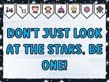 DON'T JUST LOOK AT THE STARS, BE ONE! Galaxy Bulletin Board Kit & Door Décor