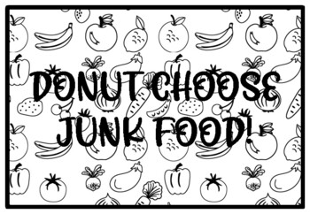 DONUT CHOOSE JUNK FOOD! Health and Nutrition Activity