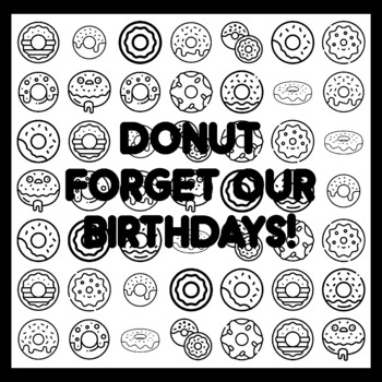 DONUT FORGET OUR BIRTHDAYS! Donut Quote 3x3 feet Donut Activity